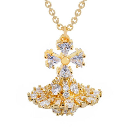 IRINA Cubic Alien Stone Saturn Necklace