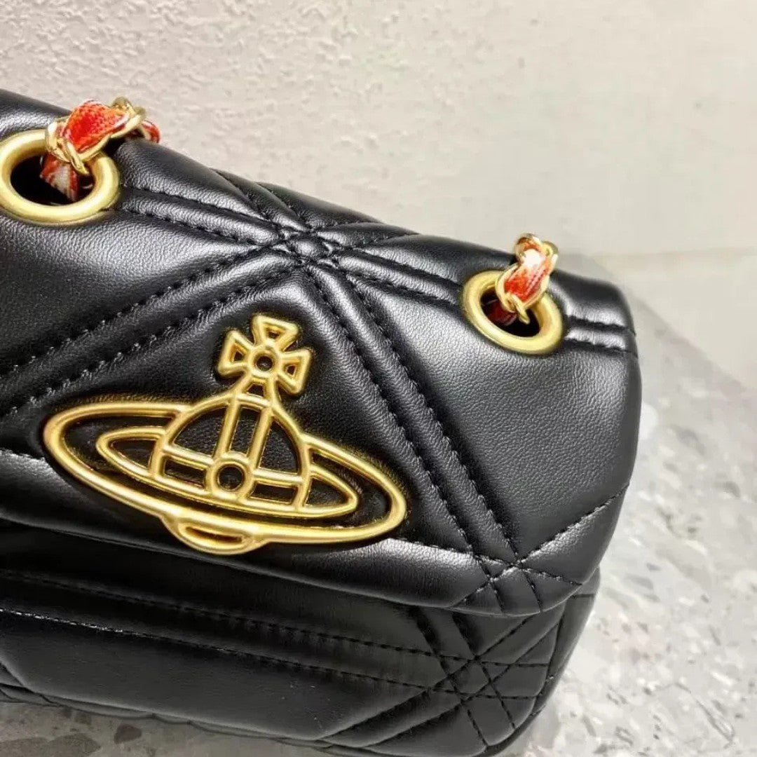 Quilted Saturn Crossbody Bag