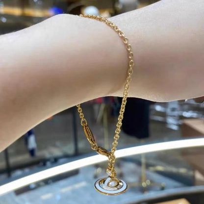 Minimal Orb Charm Chain Bracelet