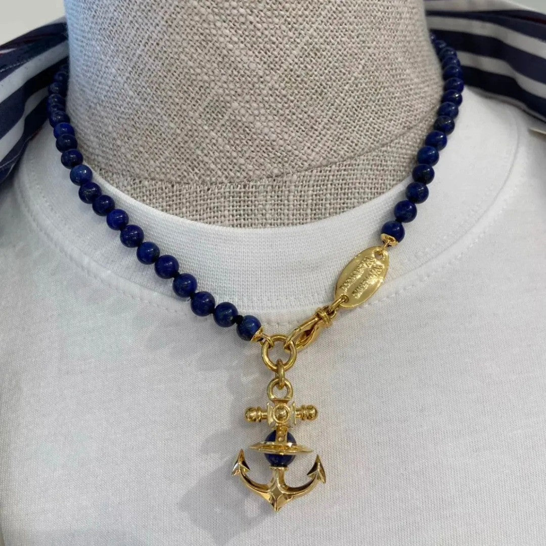 FELICE Lapis Lazuli anchor Necklace