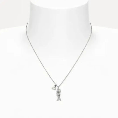 Lyall Fishbone Diamond Pendant Necklace