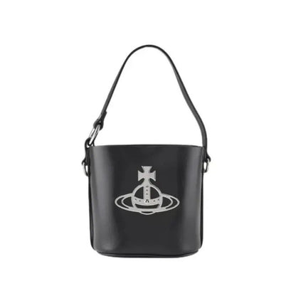 Croc-Effect Drawstring Bucket Bag