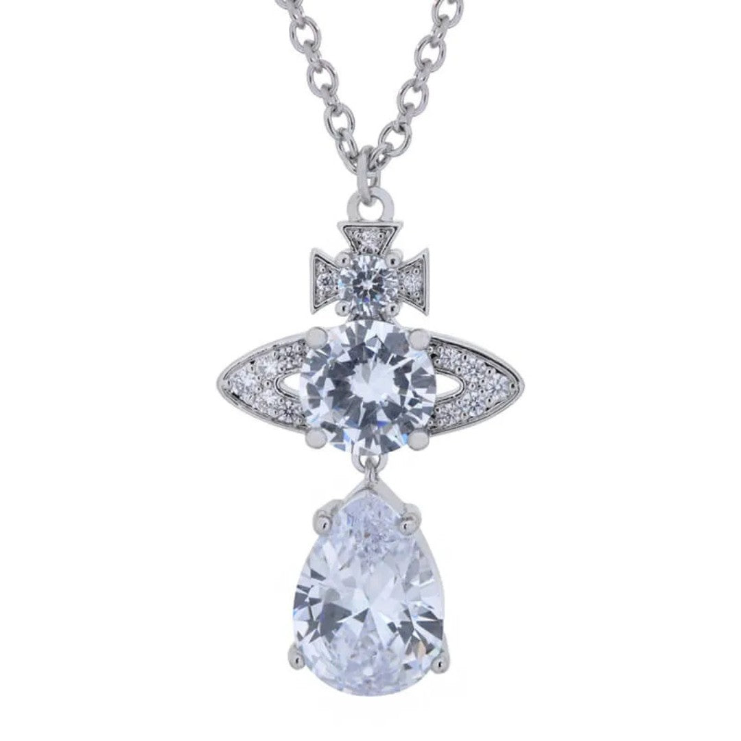 ISMENE Saturn Drop Gem Necklace