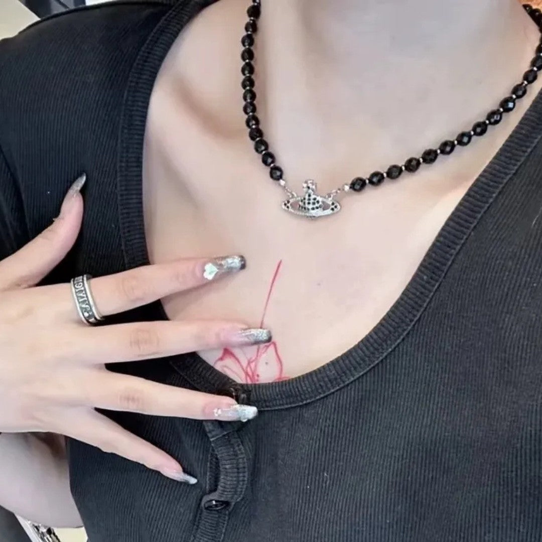 Black Crystal Necklace