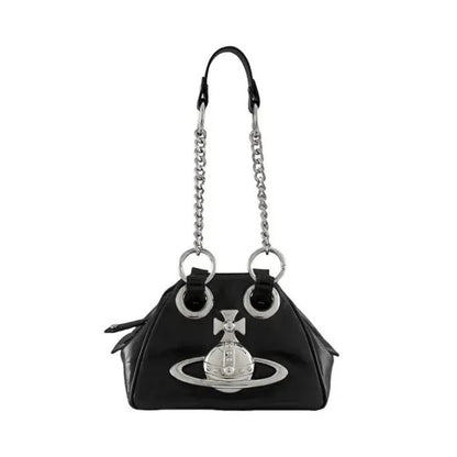 Mini Chain Handbag with Emblem