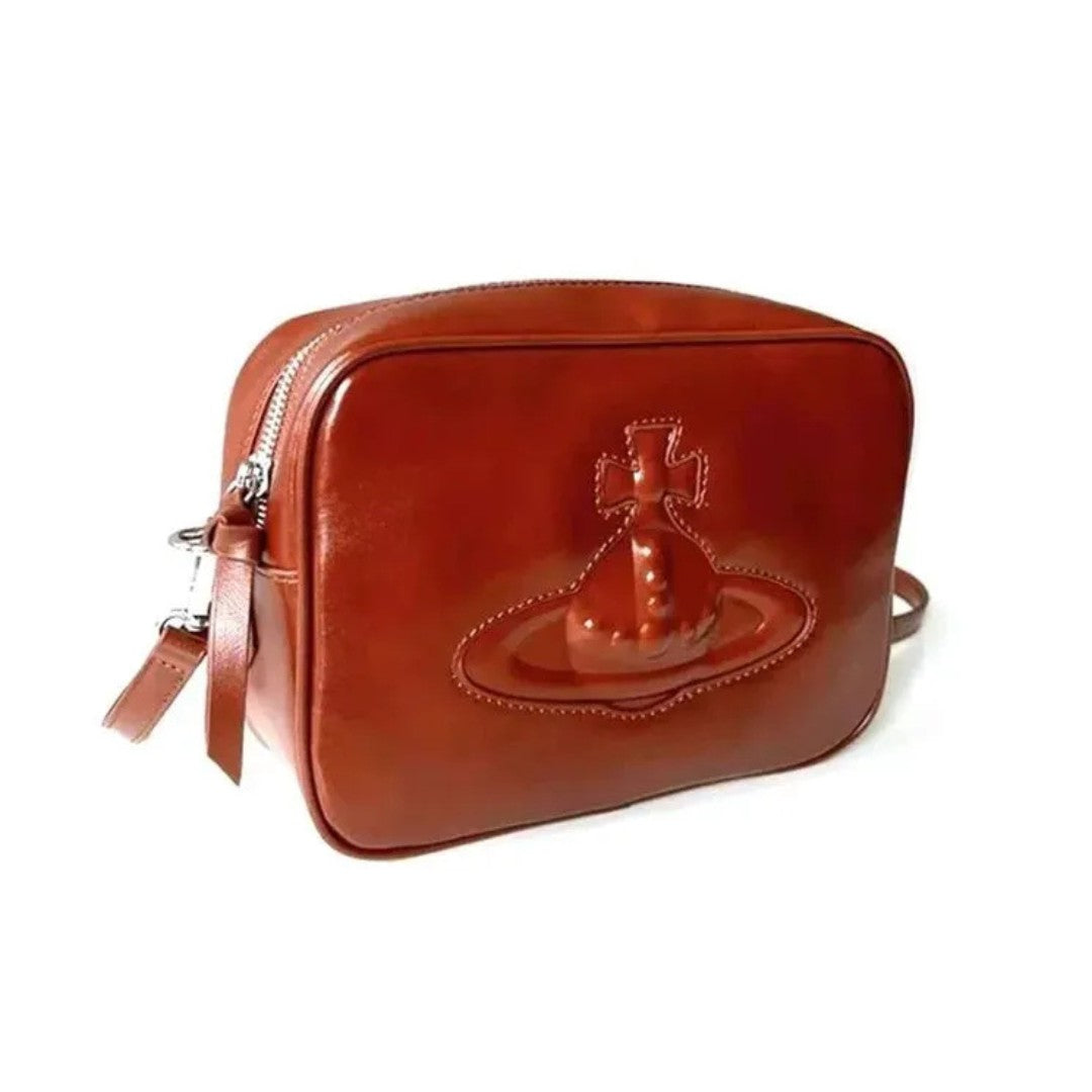 Compact Leather Crossbody Saturn Bag