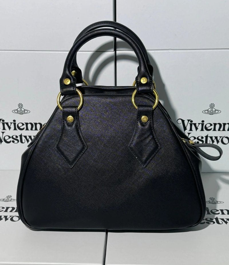 Vintage Orb Handbag with Script Accent