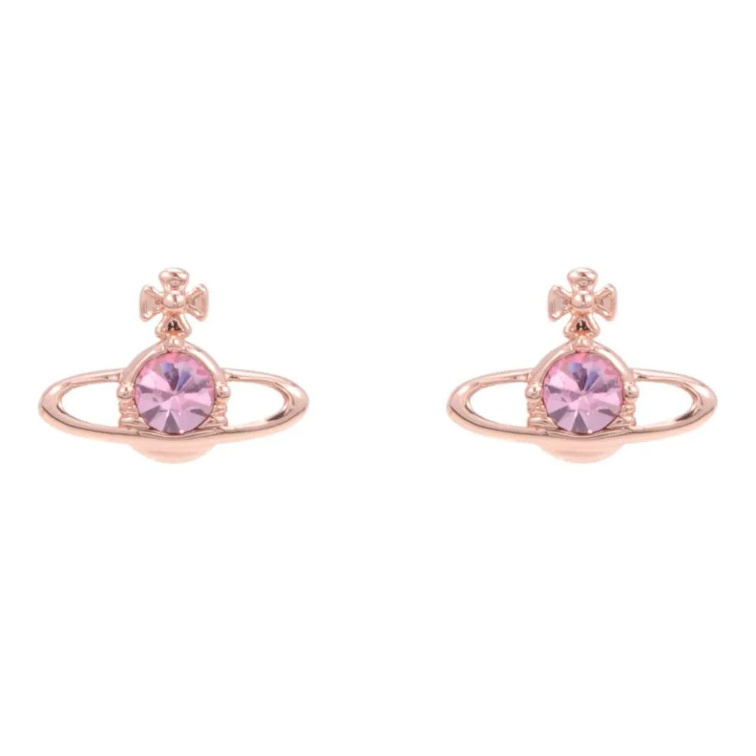 Mini Diamond Saturn Earrings