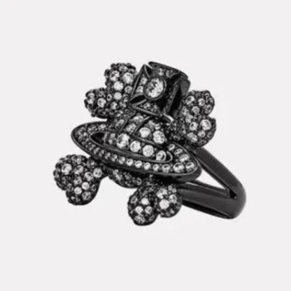 Crystalline Orb Flower Cluster Ring