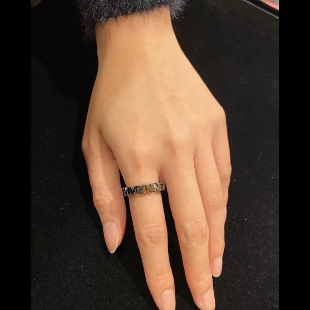 Cutout Letter Band Ring