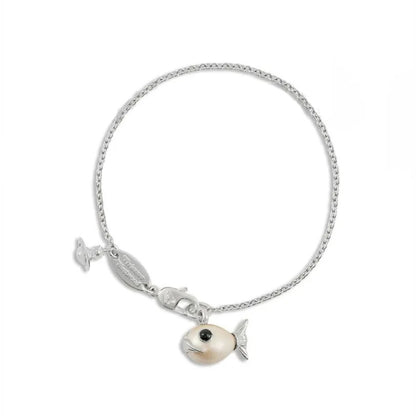 Pearl Fish Charm Bracelet