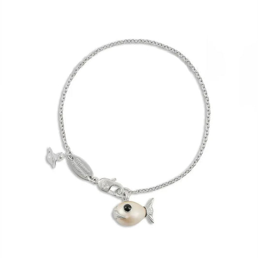 Pearl Fish Charm Bracelet