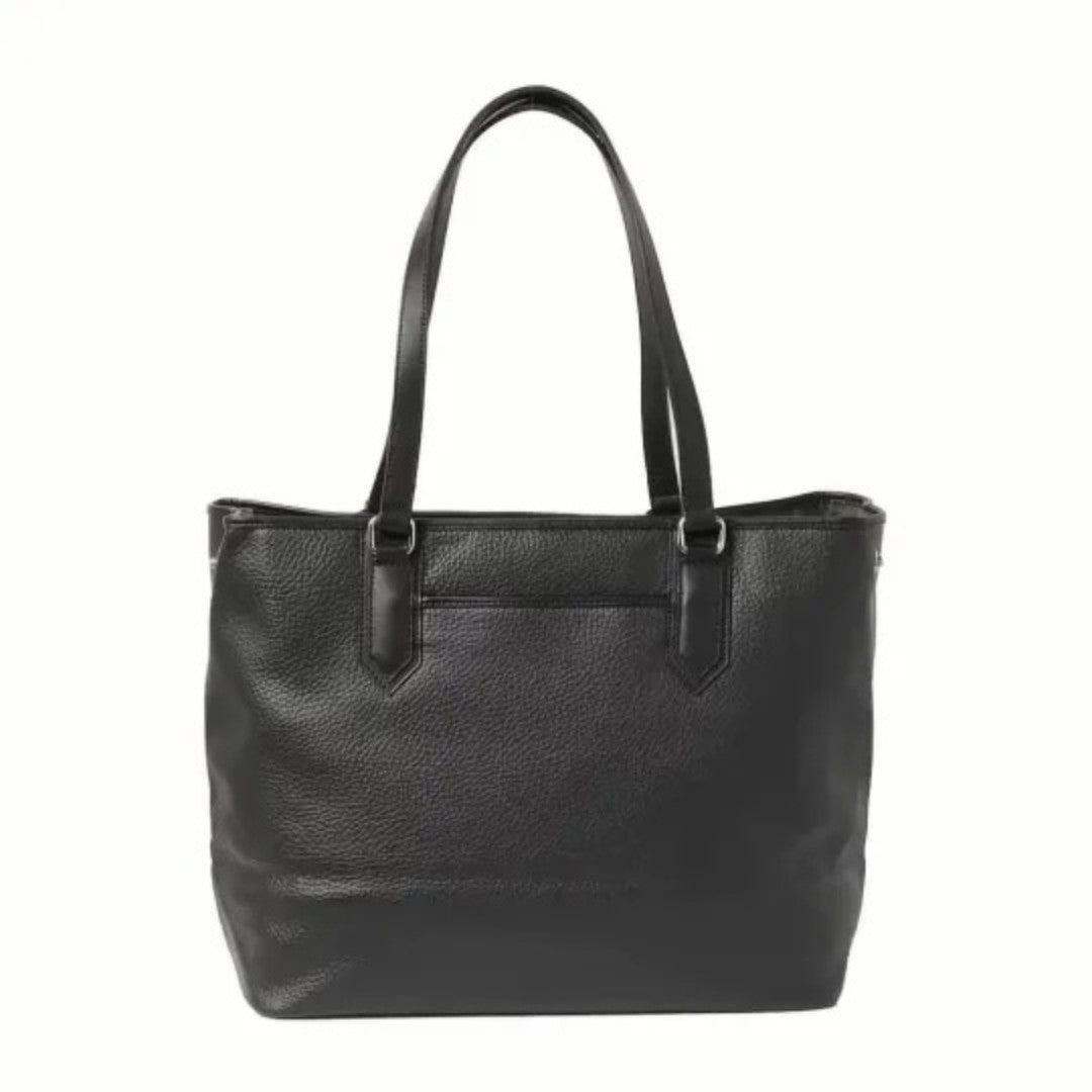Embossed Leather Structured Tote Bag