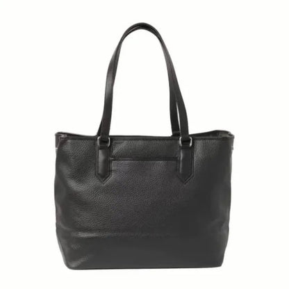 Embossed Leather Structured Tote Bag