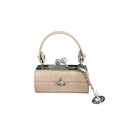 Mini Frame Croc-Textured Bag