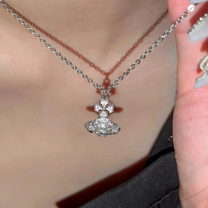 IRINA Cubic Alien Stone Saturn Necklace