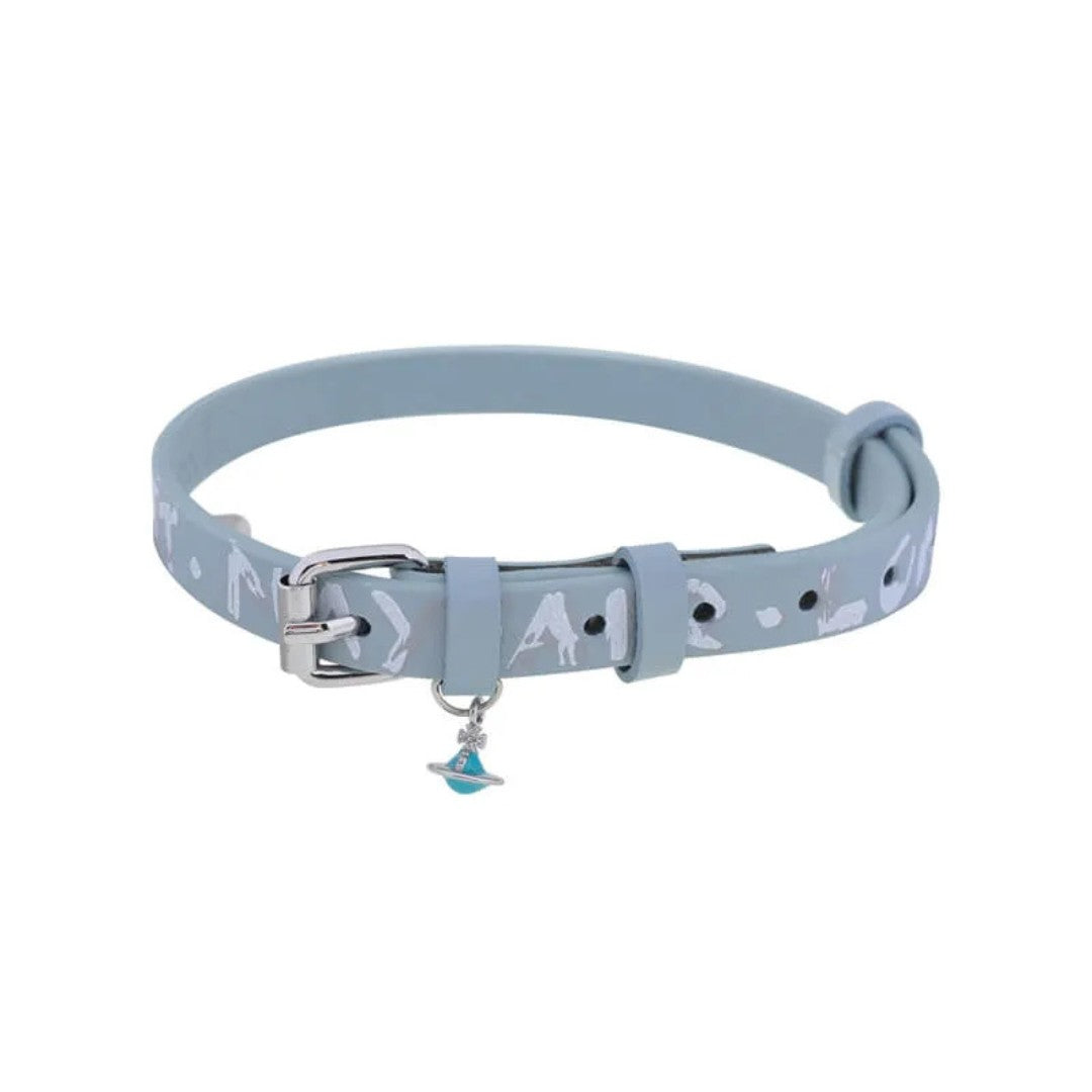 Graffiti-Print Leather Saturn Choker