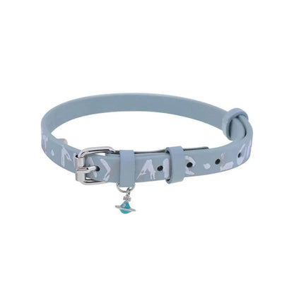 Graffiti-Print Leather Saturn Choker