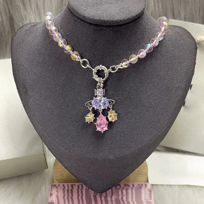 AUGUSTA Diamond Teardrop Crystal Necklace