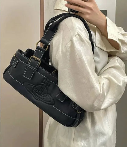 Mini Leather Saturn Messenger Bag