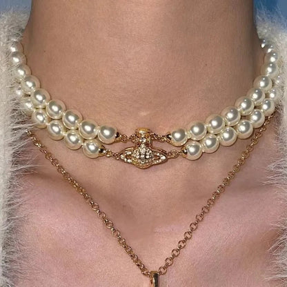 GRAZIELLA Small Double Layer Pearl Necklace