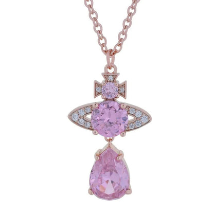 ISMENE Saturn Drop Gem Necklace