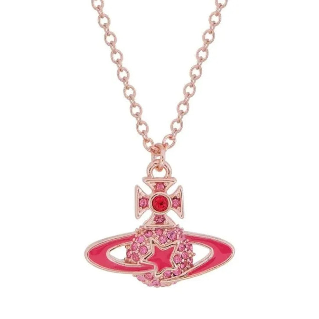 Celestial Star Saturn Pendant Necklace