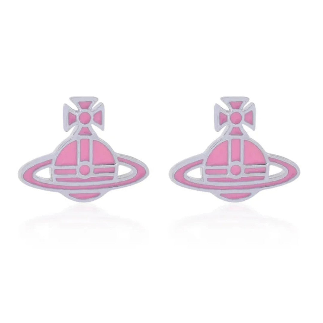 Flat Lacquered Saturn Earrings