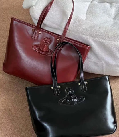 Classic Leather Saturn Tote Bag