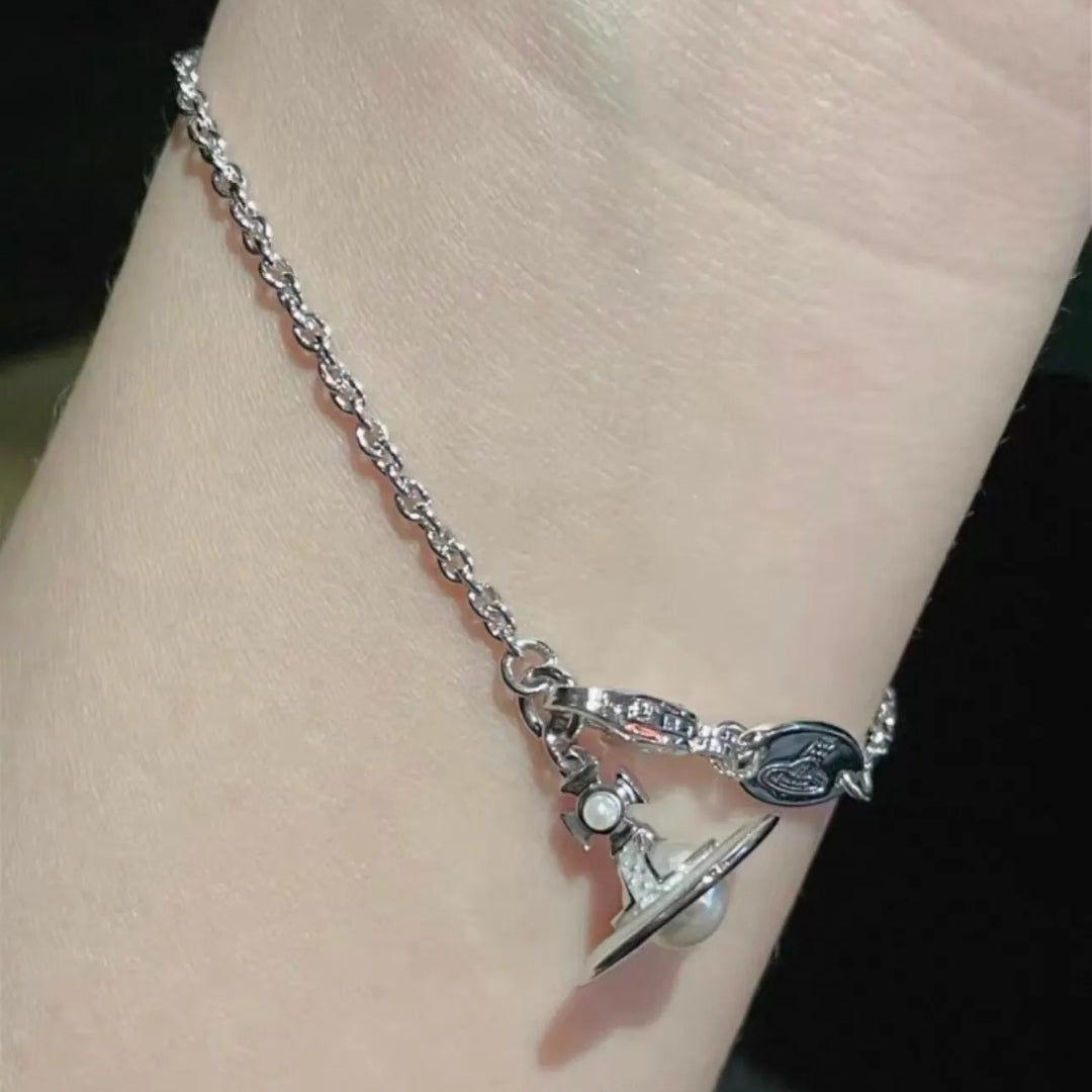 Minimal Orb Charm Chain Bracelet