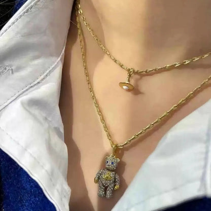 TEDDY Crystal Bear Pendant Necklace