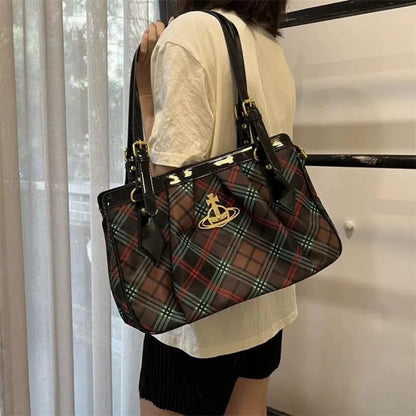 Plaid Classic Saturn Shoulder Bag