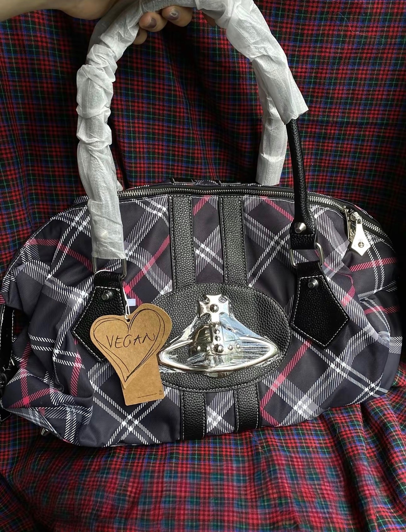 Midnight Tartan Orb Shoulder Bag