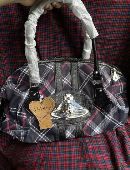 Midnight Tartan Orb Shoulder Bag