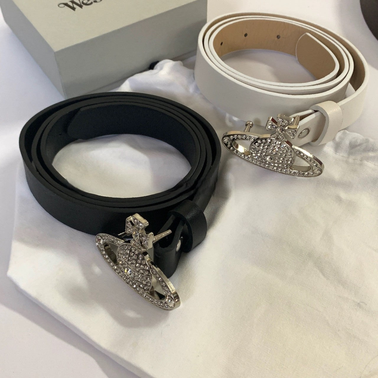 Belt with Diamond Saturn Buckle (with box)