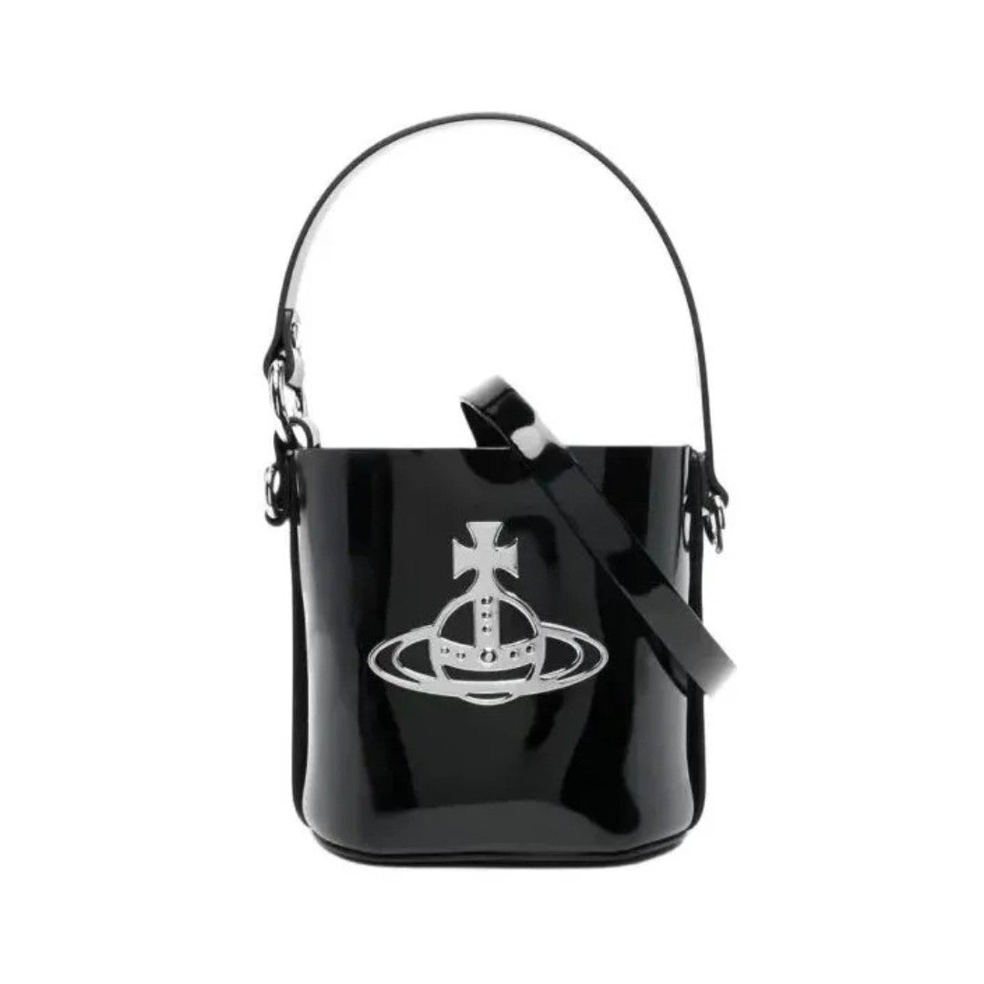 Croc-Effect Drawstring Bucket Bag