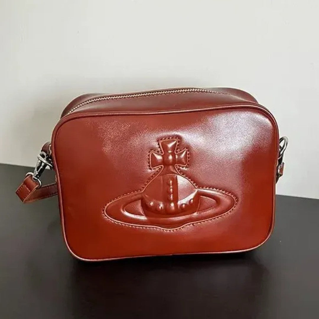 Compact Leather Crossbody Saturn Bag