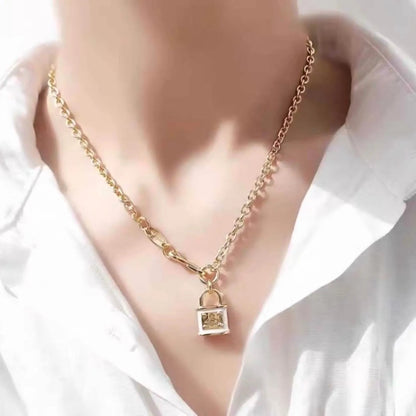 Padlock Saturn Chain Necklace