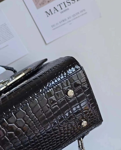 Croc-Textured Leather Mini Backpack