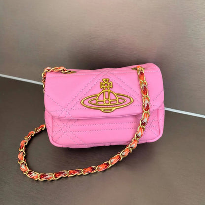 Quilted Saturn Crossbody Bag