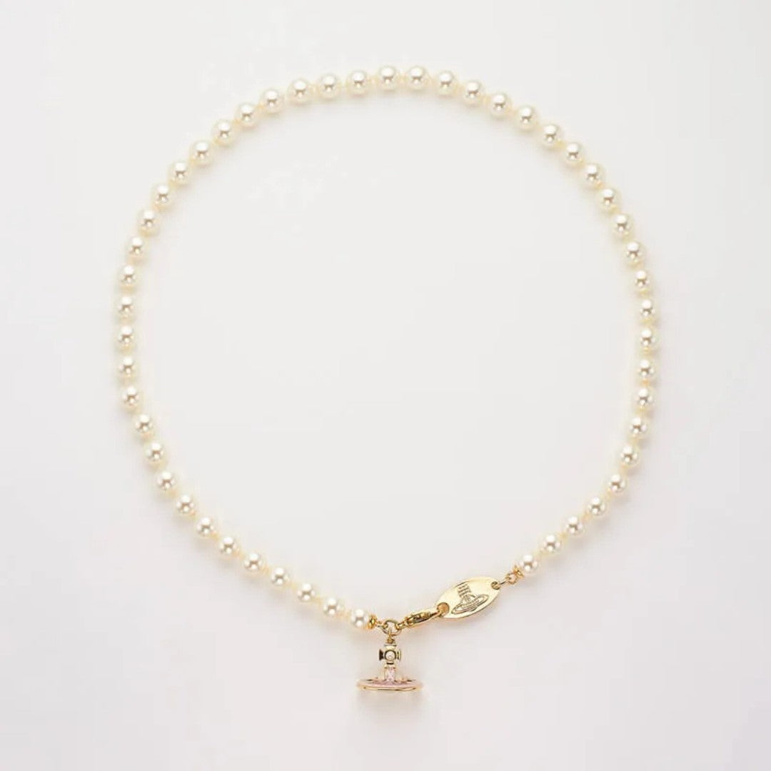 SIMONETTA Lacquered Saturn Pearl Necklace