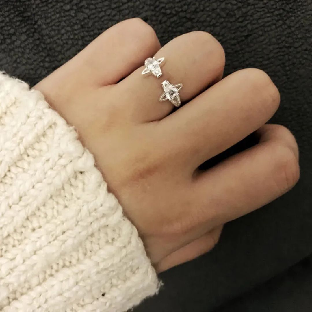 Twin Starlight Orbit Ring