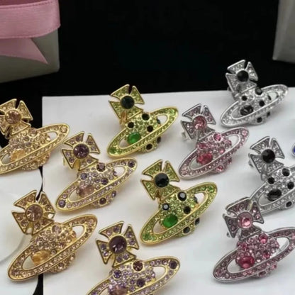 FRANCETTE Full Diamond Saturn Earrings