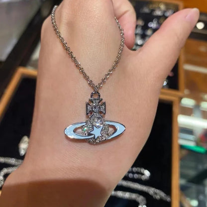 Celestial Star Saturn Pendant Necklace