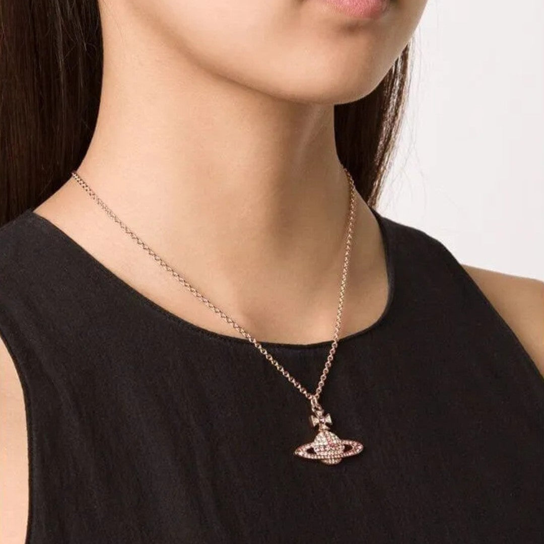 KIKA Full Diamond Saturn Necklace