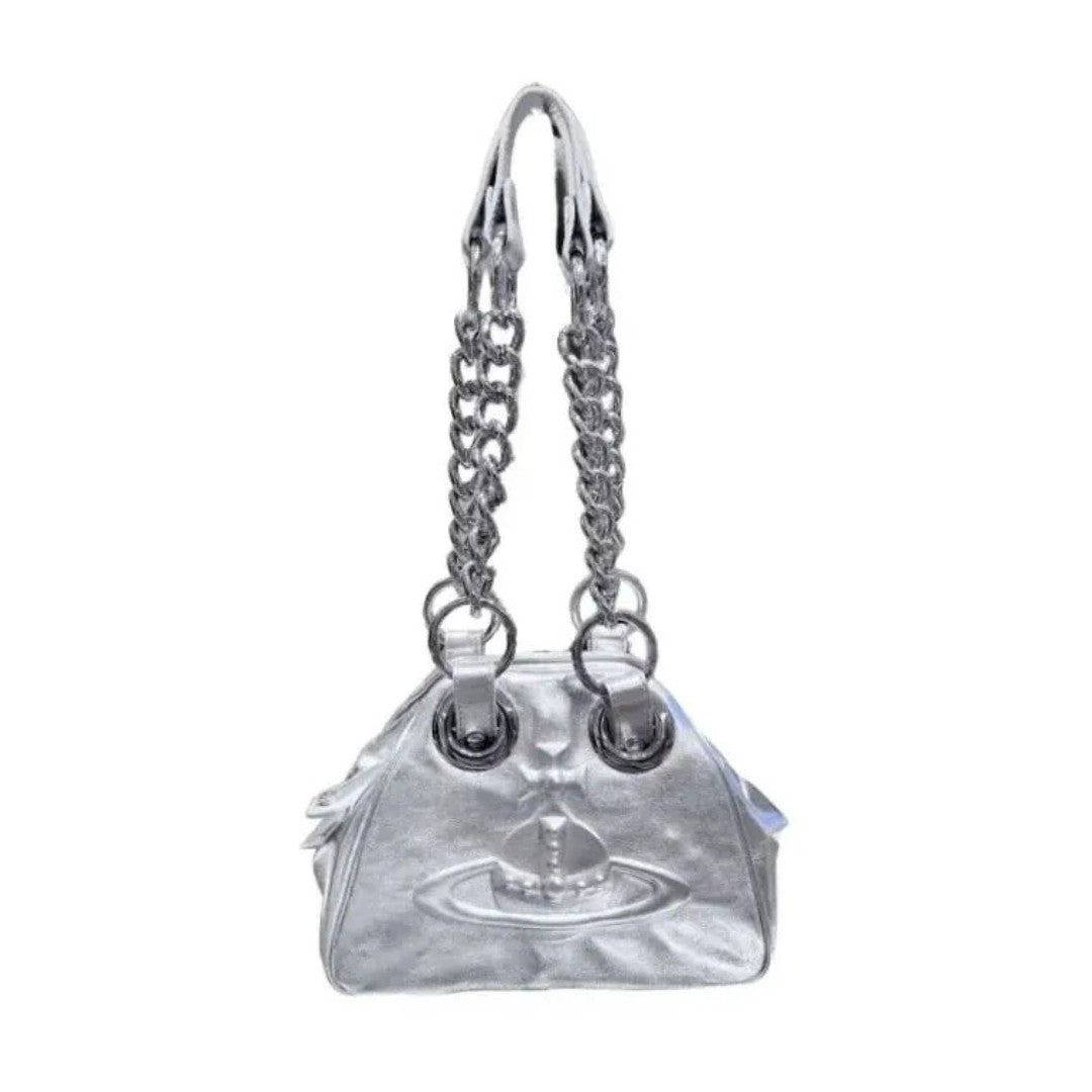 Mini Chain Handbag with Emblem