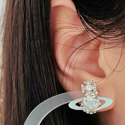 DARLENE Pentagram Saturn Earrings