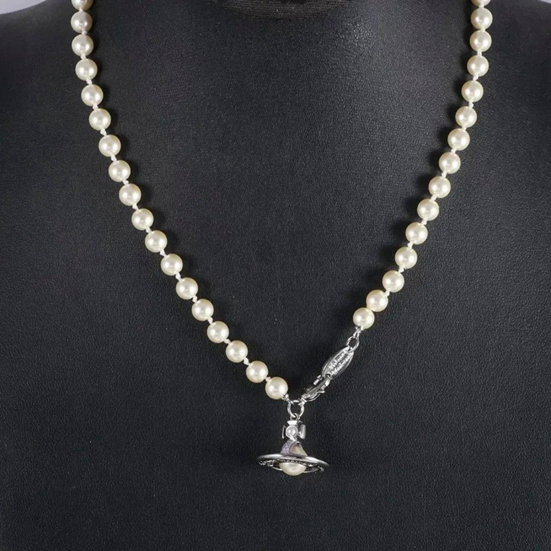 SIMONETTA Lacquered Saturn Pearl Necklace