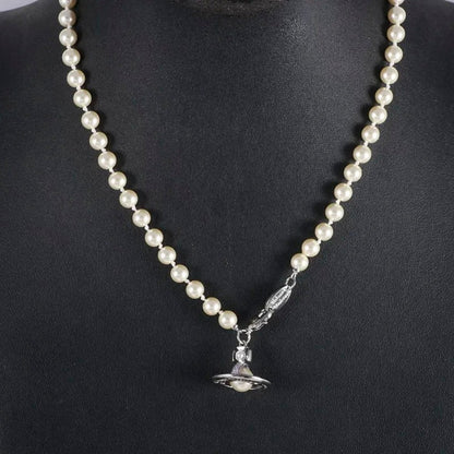 SIMONETTA Lacquered Saturn Pearl Necklace