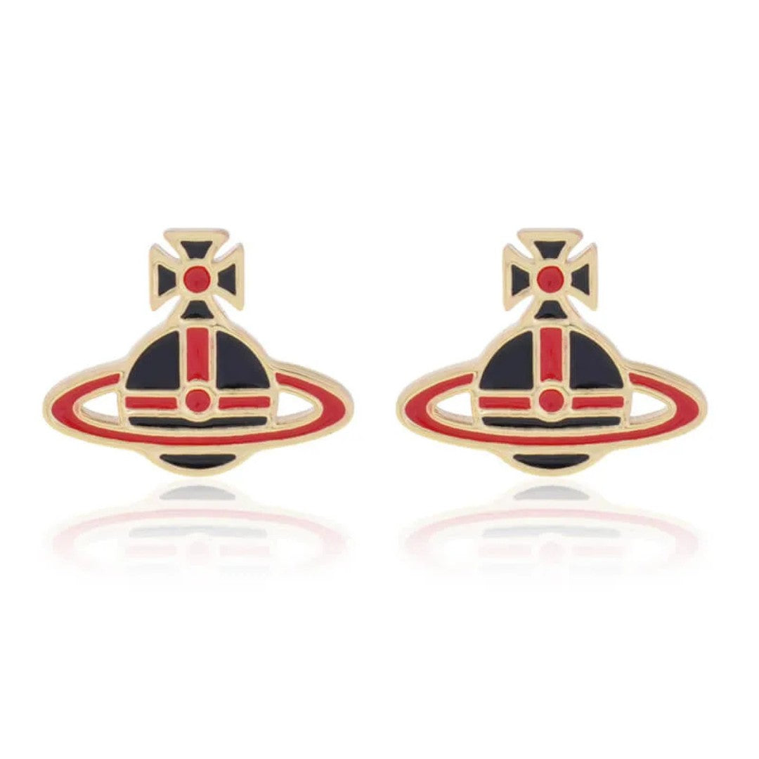 Flat Lacquered Saturn Earrings